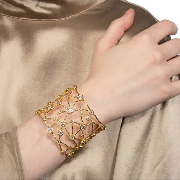 Alexis Bittar Asterales Gold Celestial Wide Cuff Bracelet - Picture 4 of 12